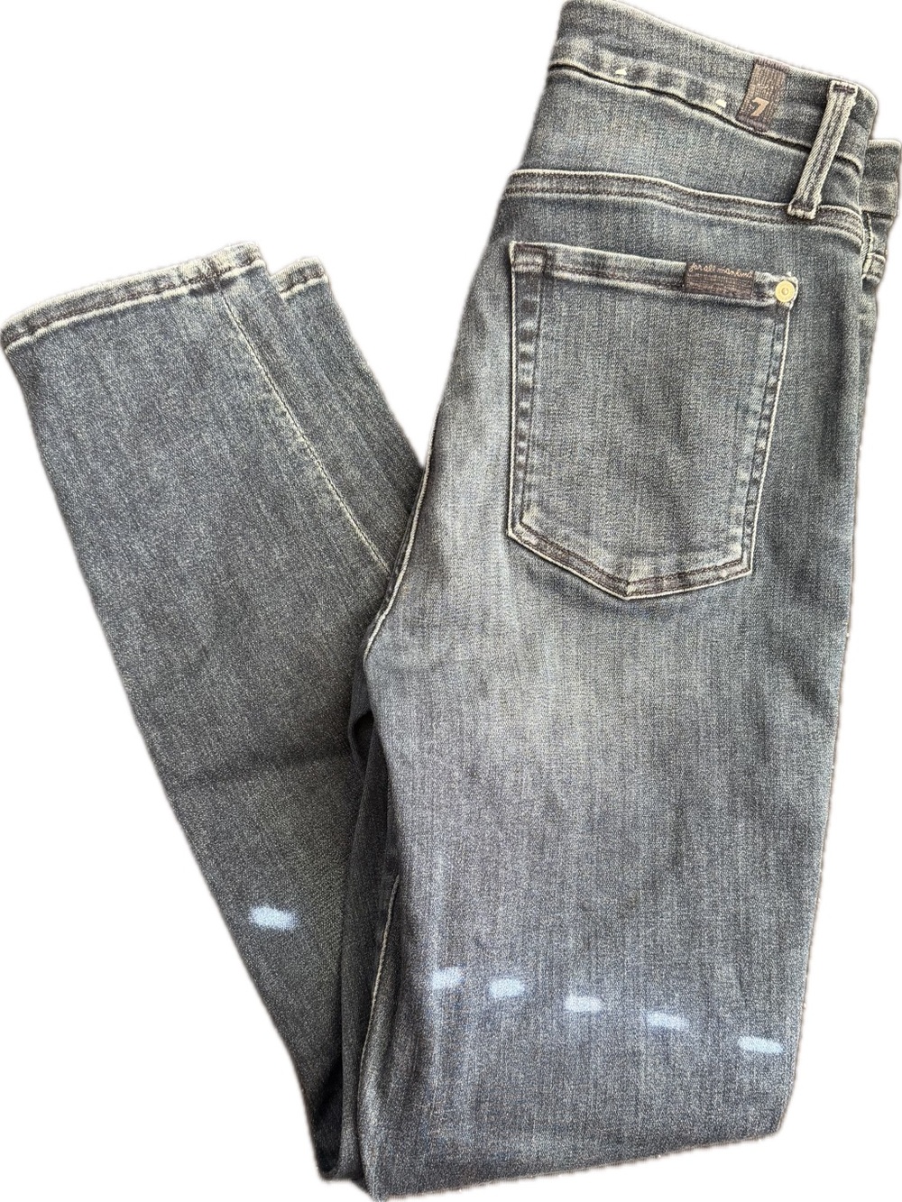 7 For All Mankind High Waisted Skinny Jeans Women's Size 28 Blue Stretch